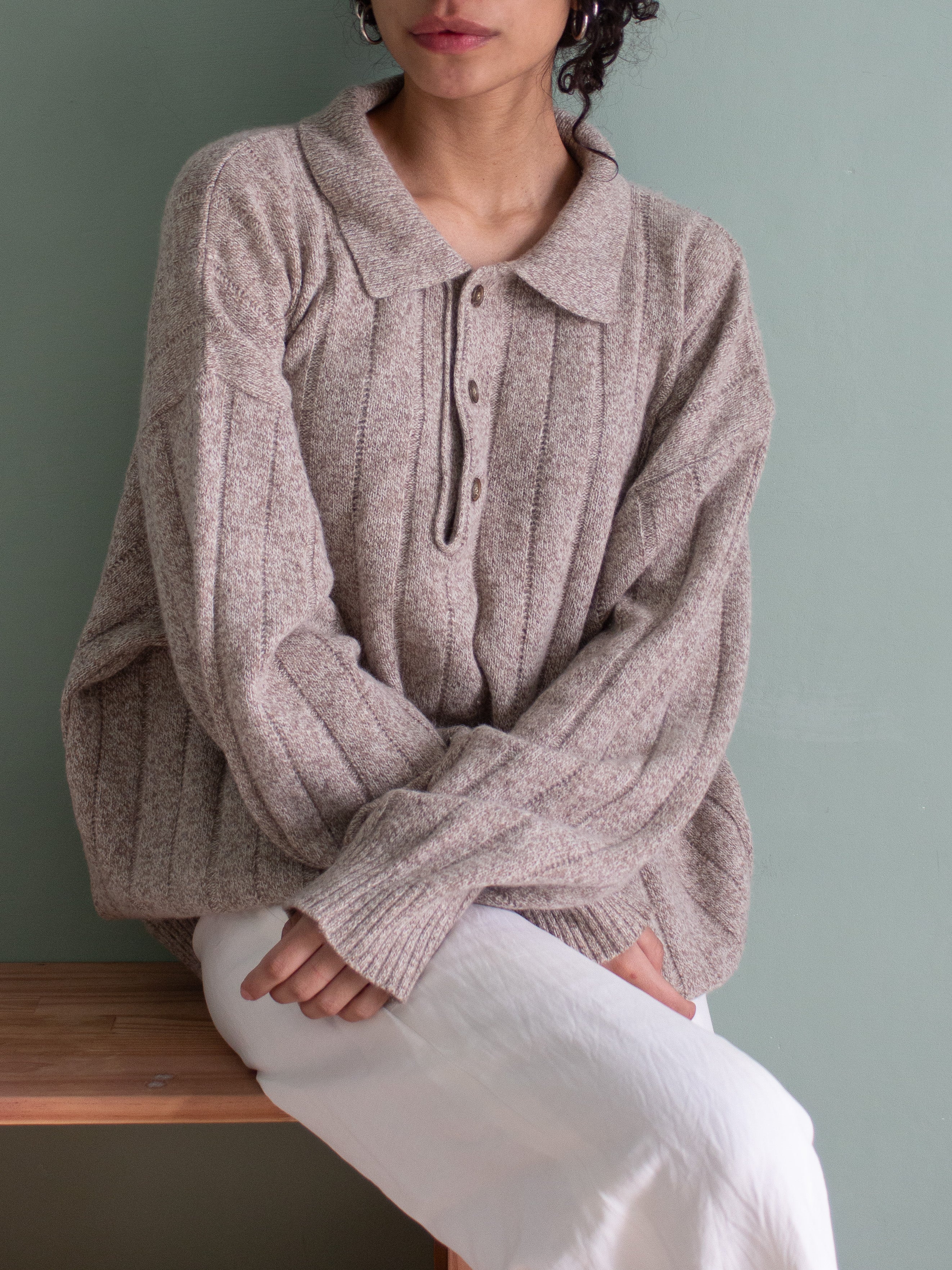 Polo melange in lana misto angora