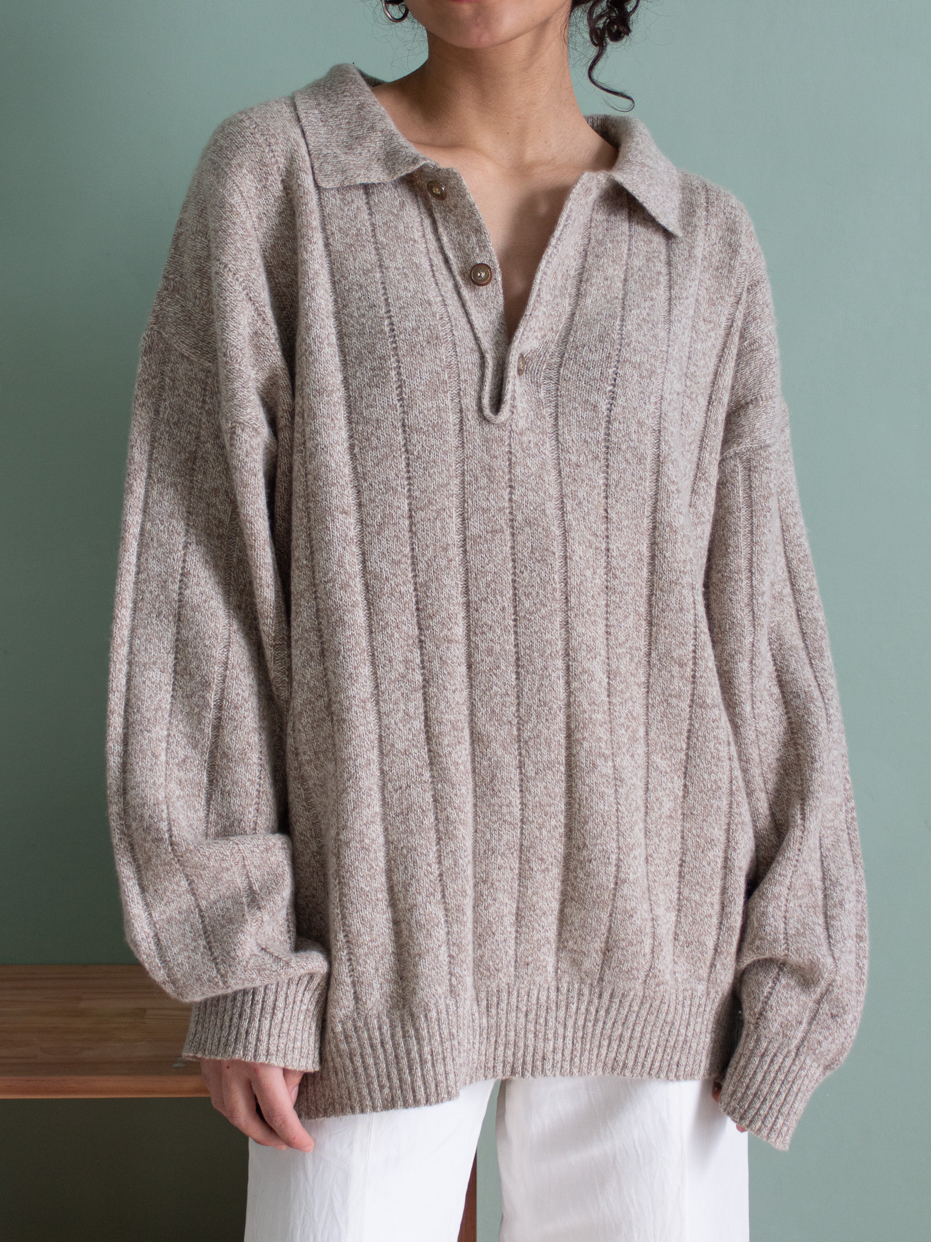 Polo melange in lana misto angora