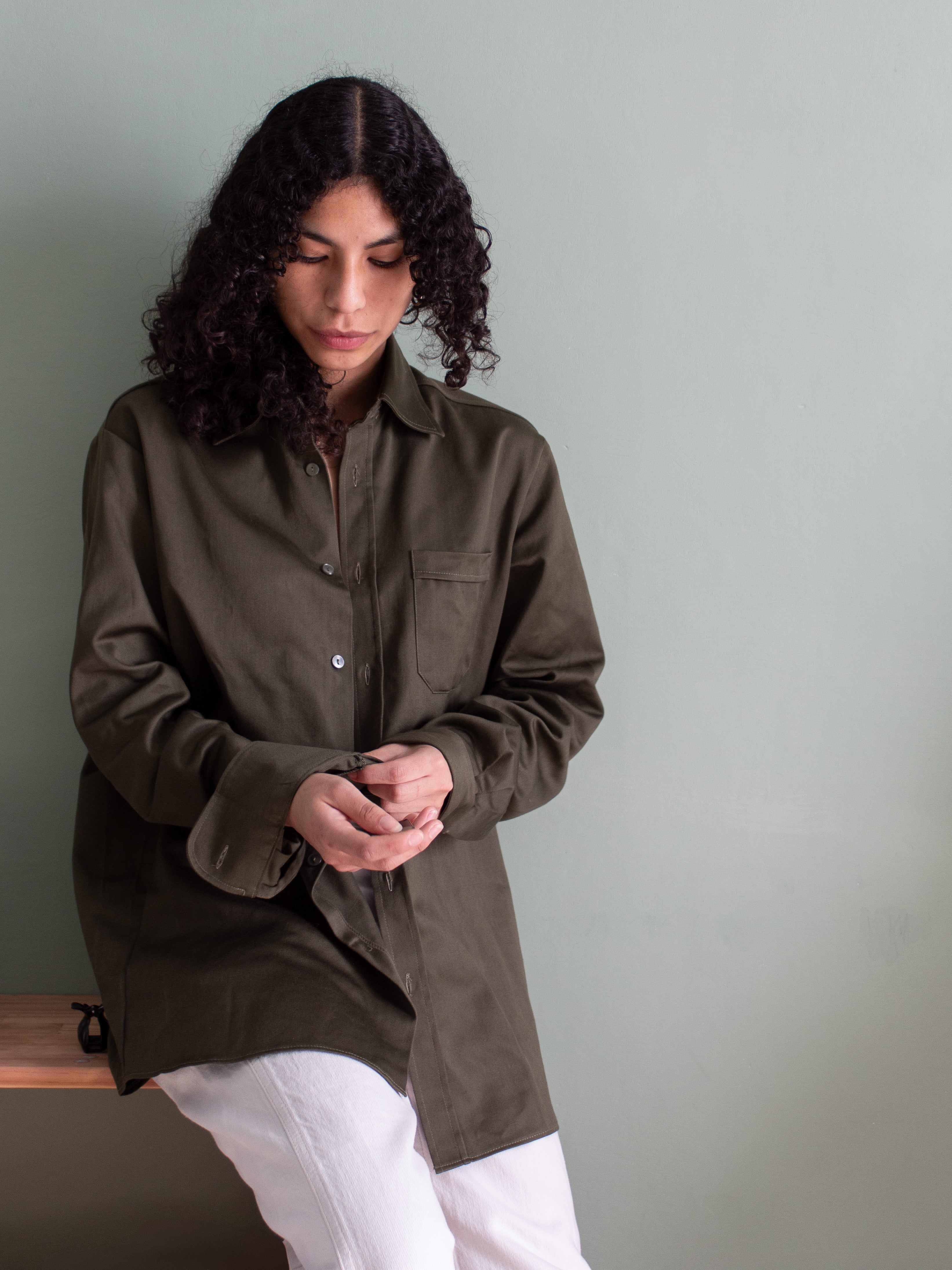 Giacca camicia verde