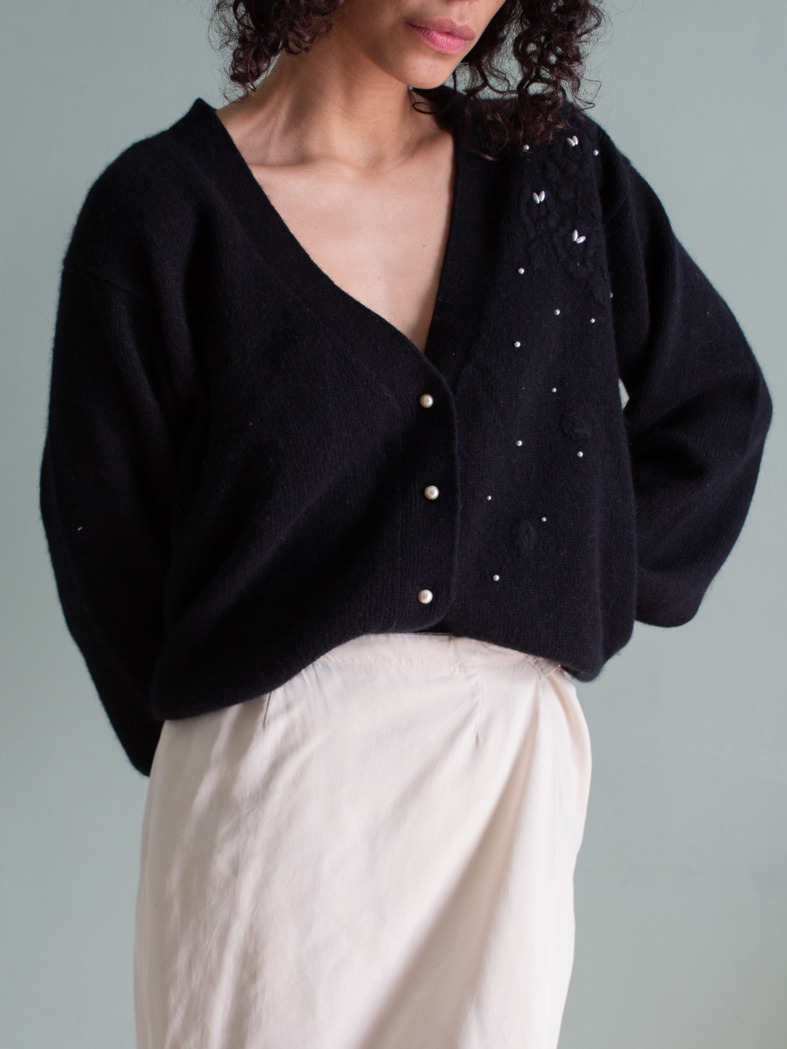 Cardigan con applicazioni