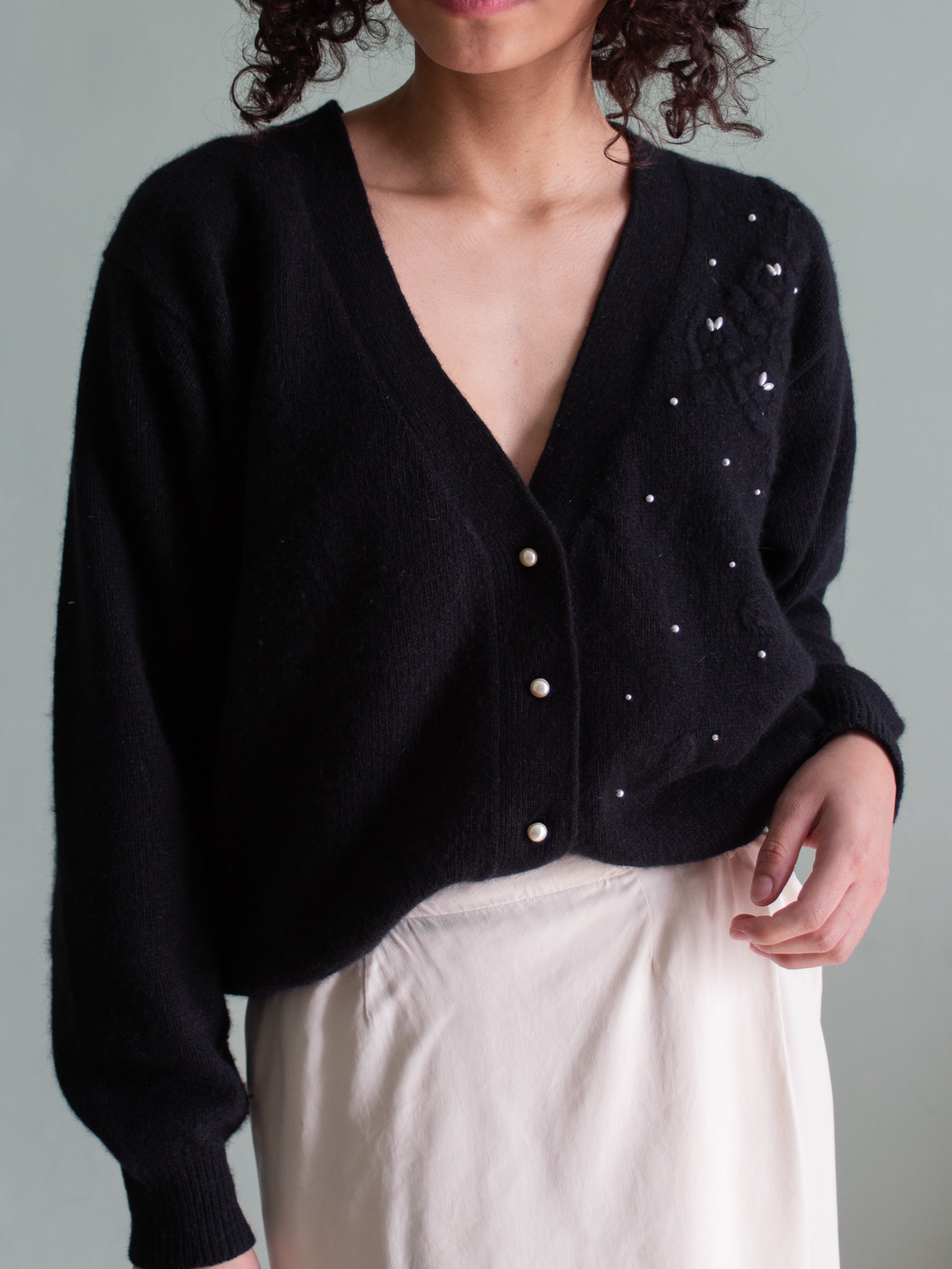 Cardigan con applicazioni