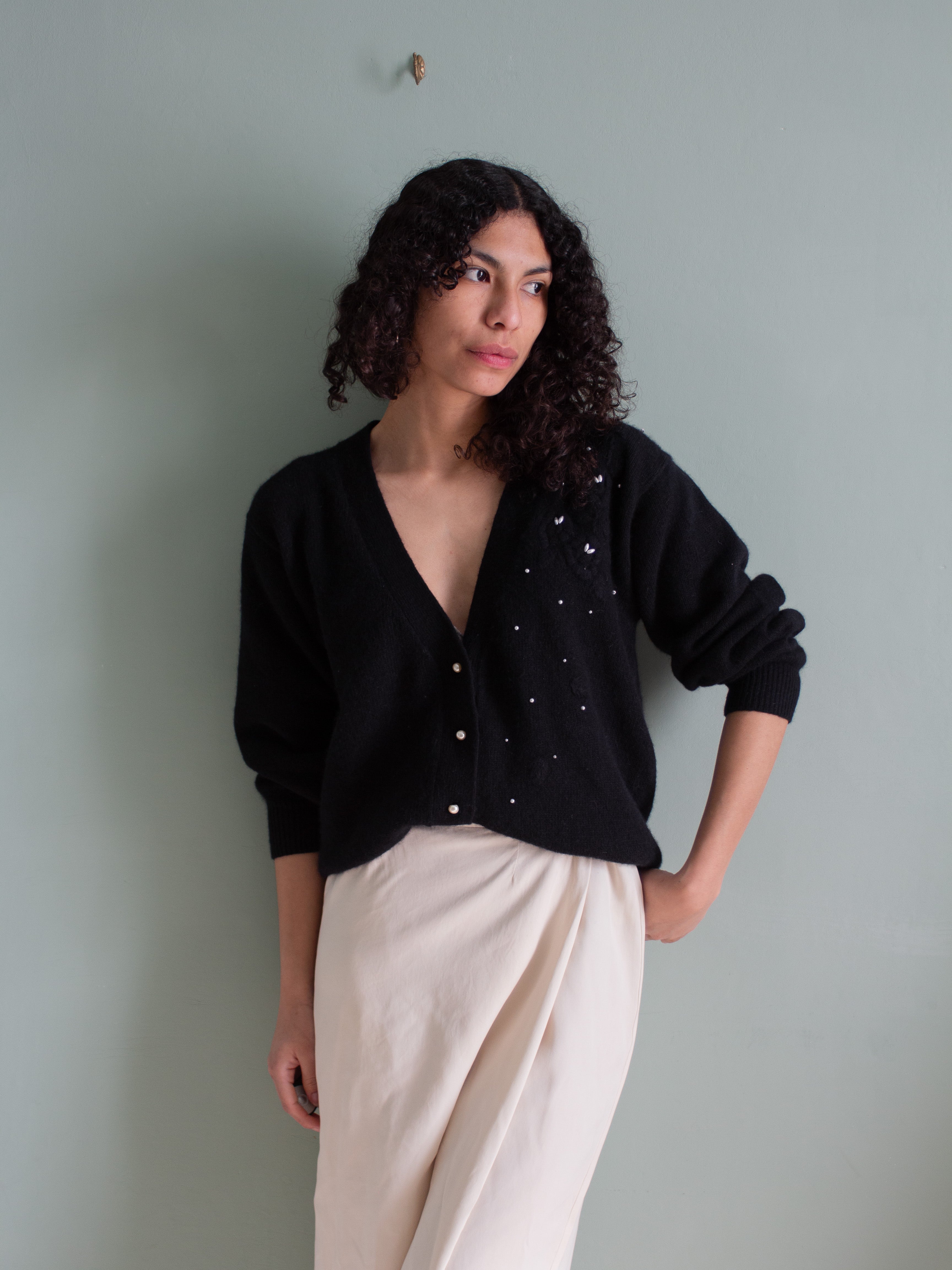 Cardigan con applicazioni