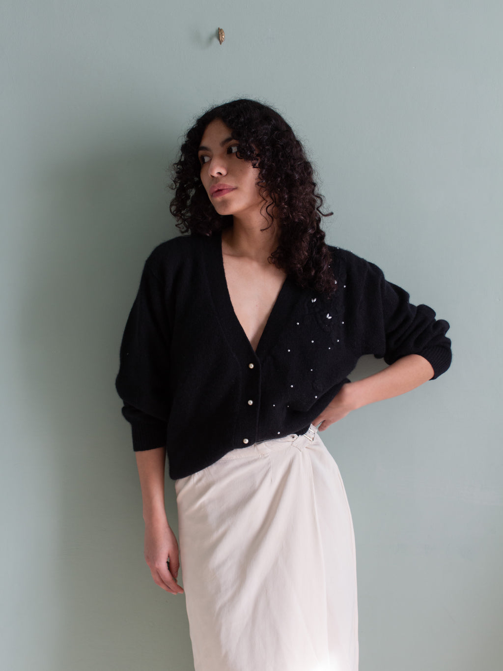 Cardigan con applicazioni