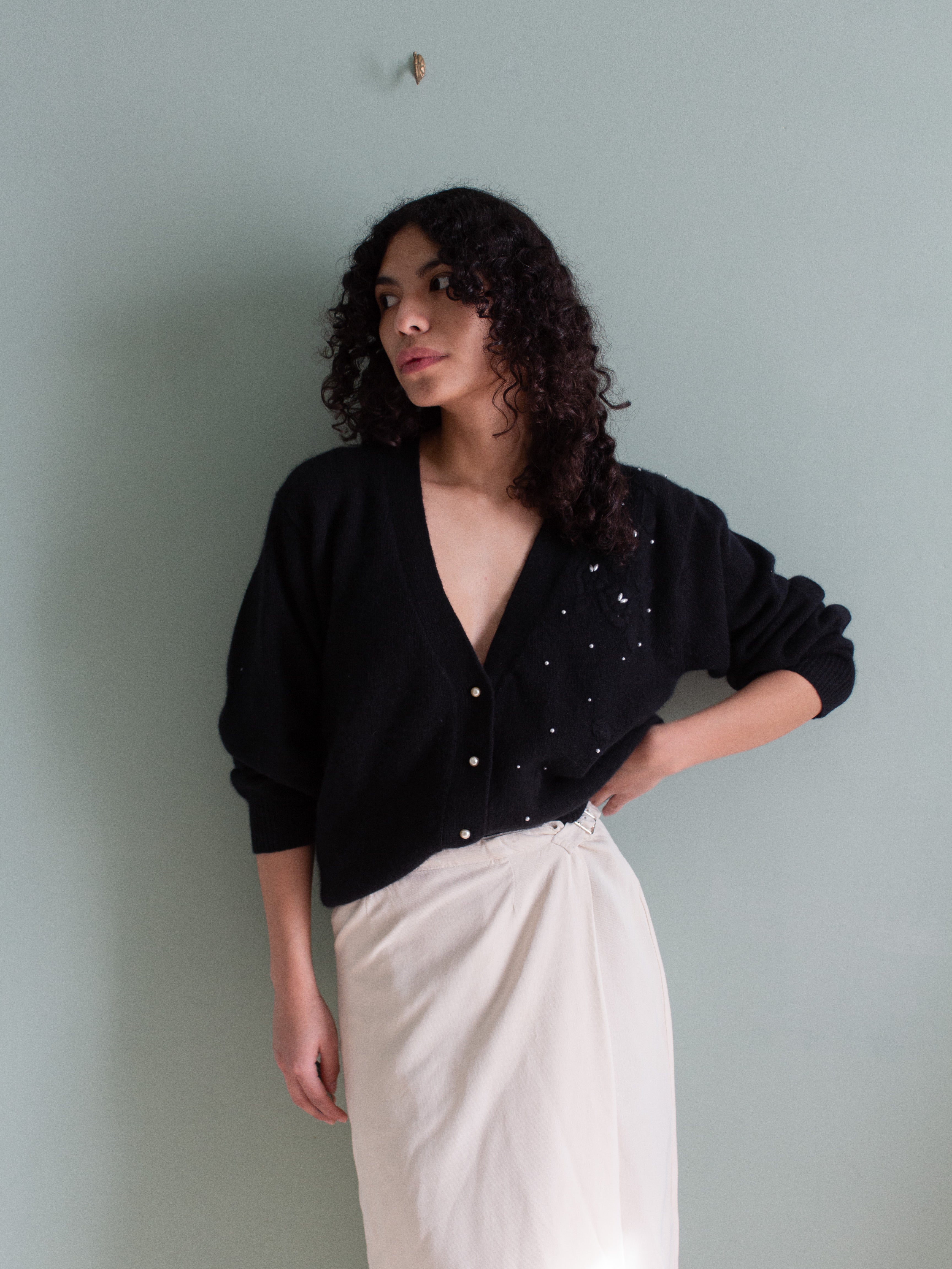 Cardigan con applicazioni