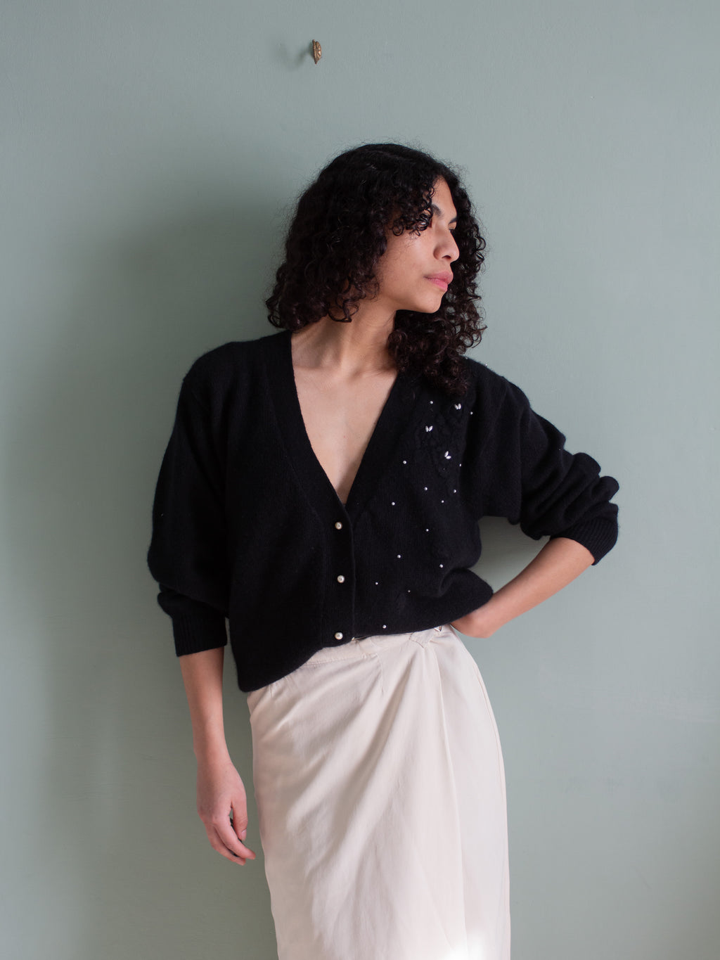 Cardigan con applicazioni