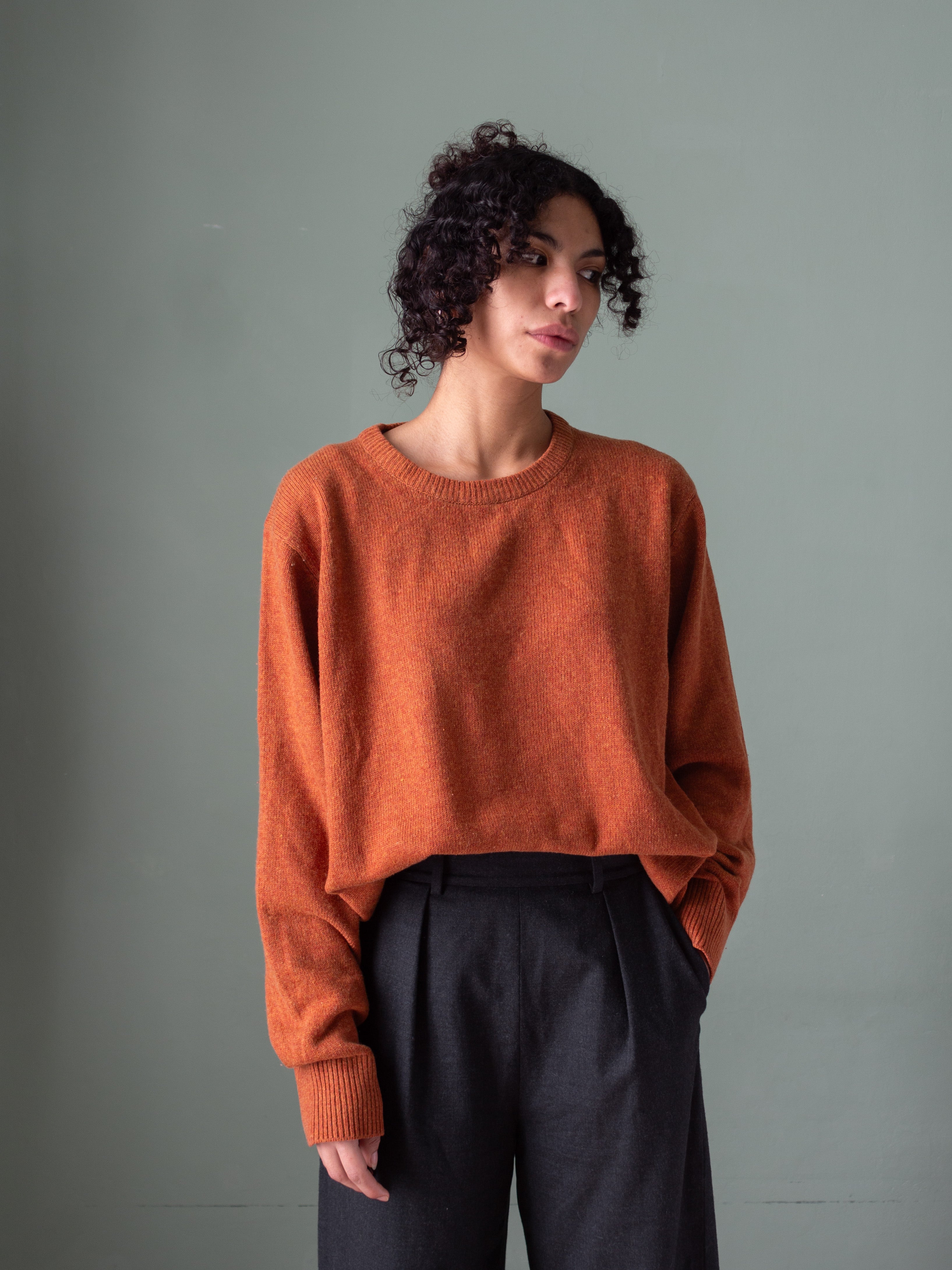 Maglione leggero color ruggine