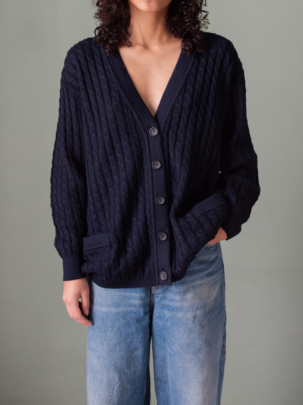Dark blue cardigan
