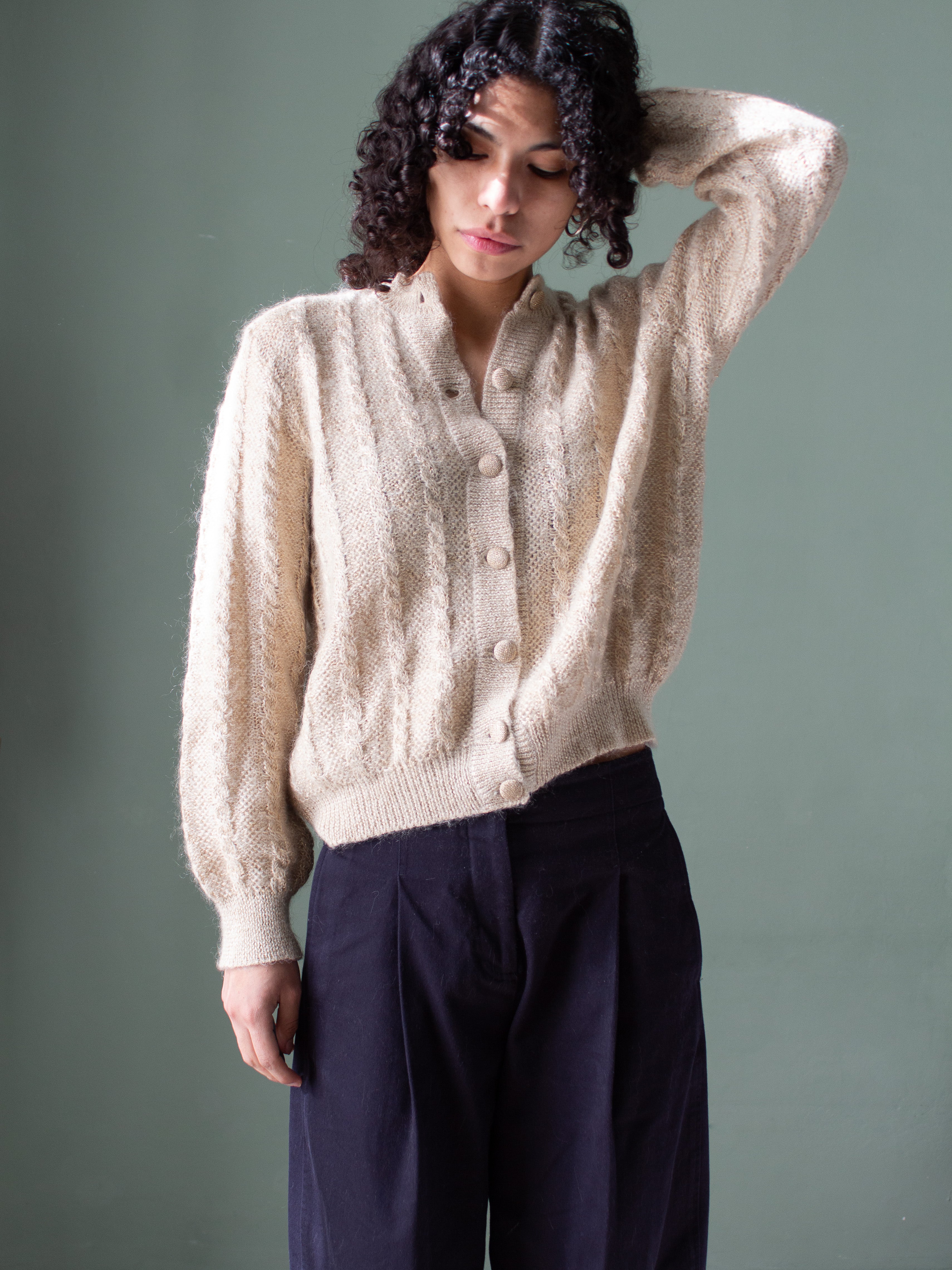 Cardigan vintage in kid mohair