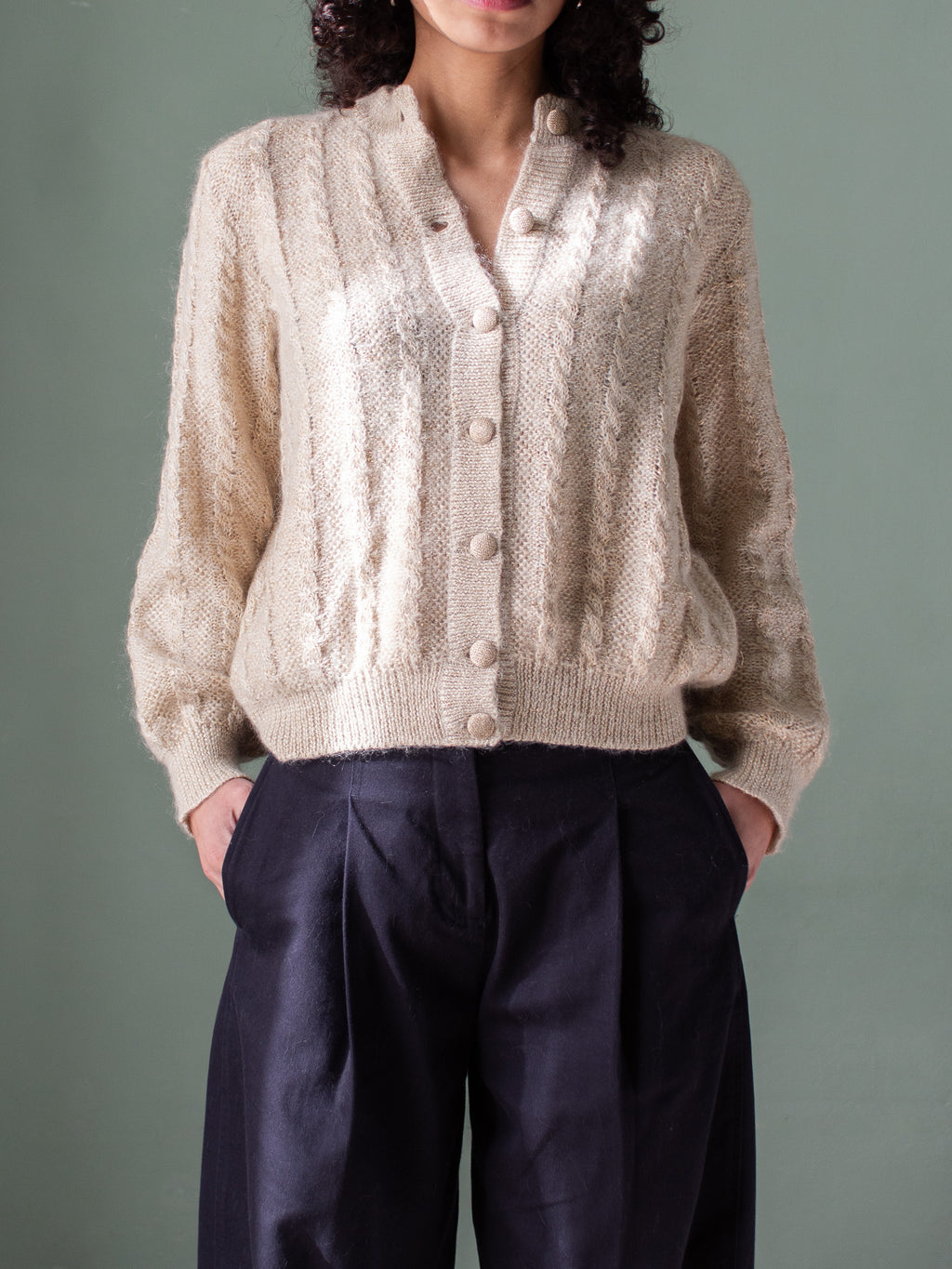 Cardigan vintage in kid mohair