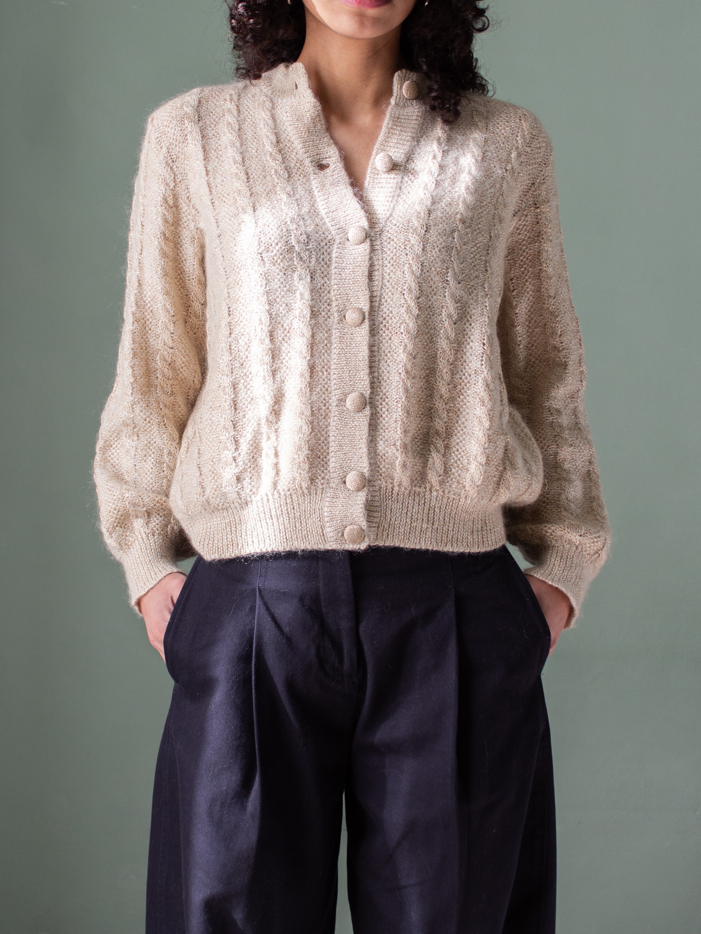 Cardigan vintage in kid mohair