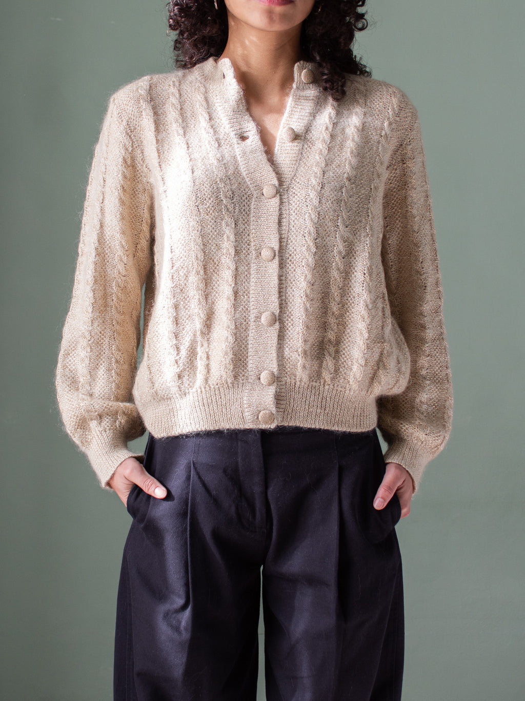 Cardigan vintage in kid mohair
