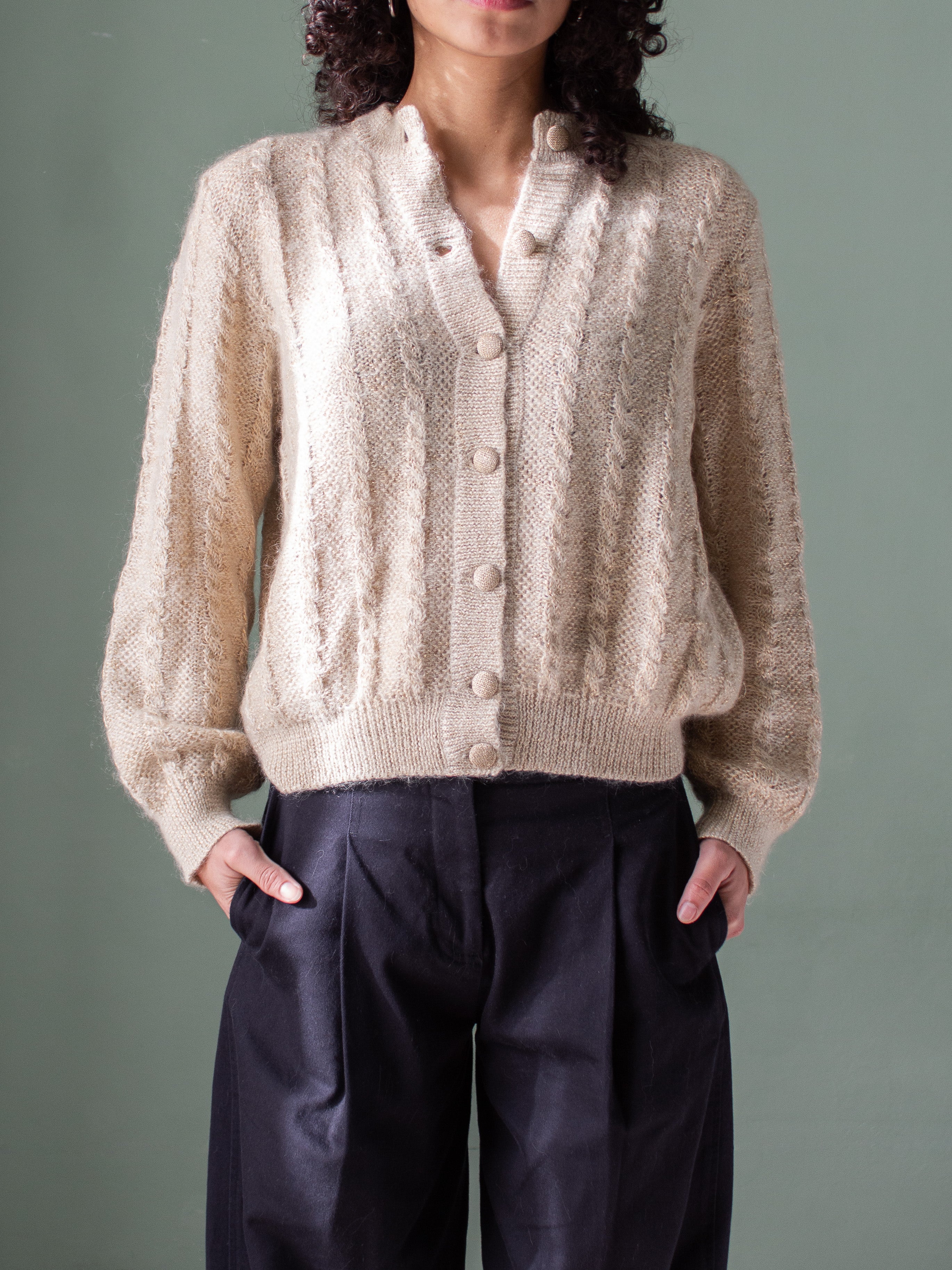 Cardigan vintage in kid mohair