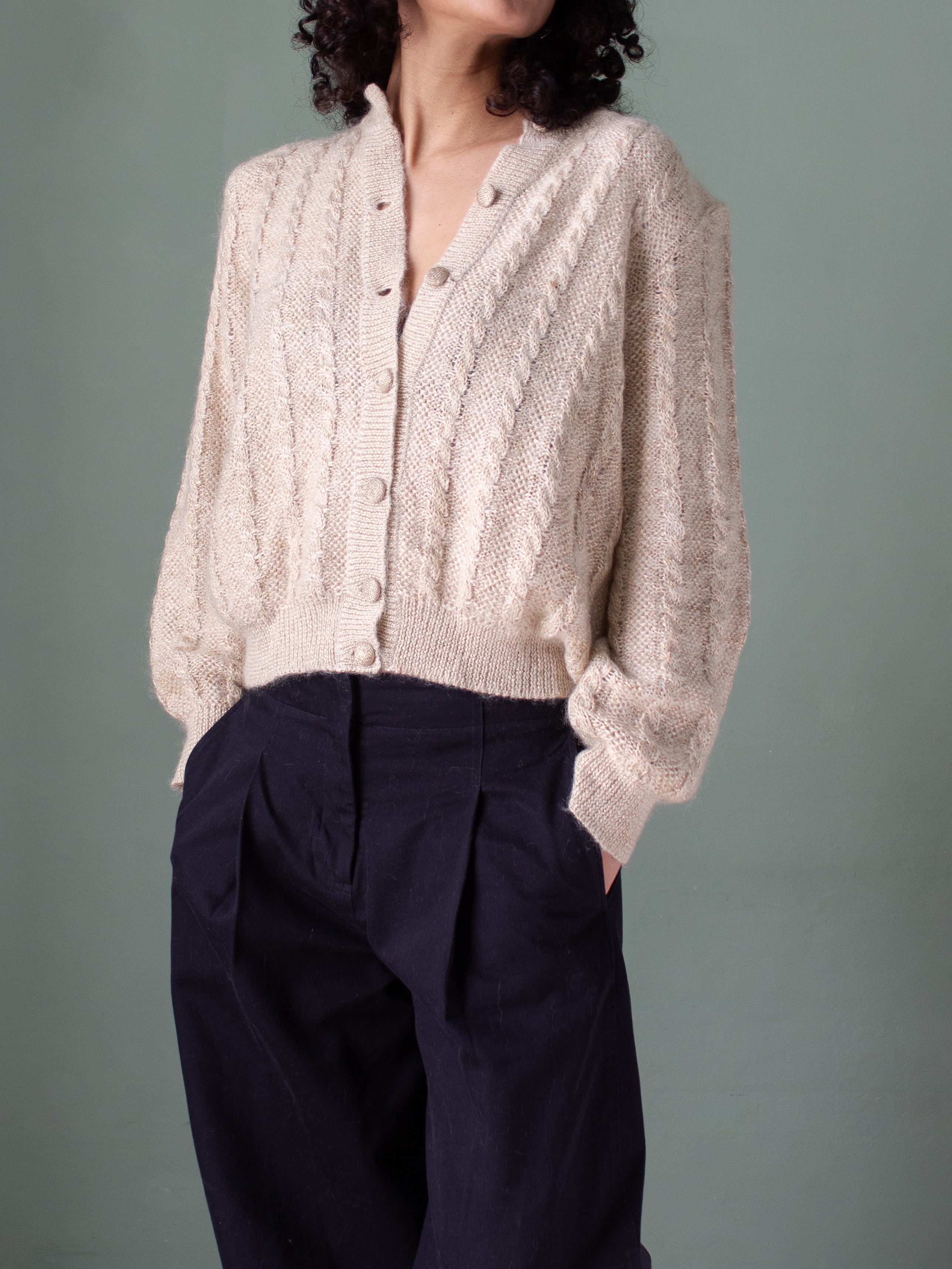 Cardigan vintage in kid mohair