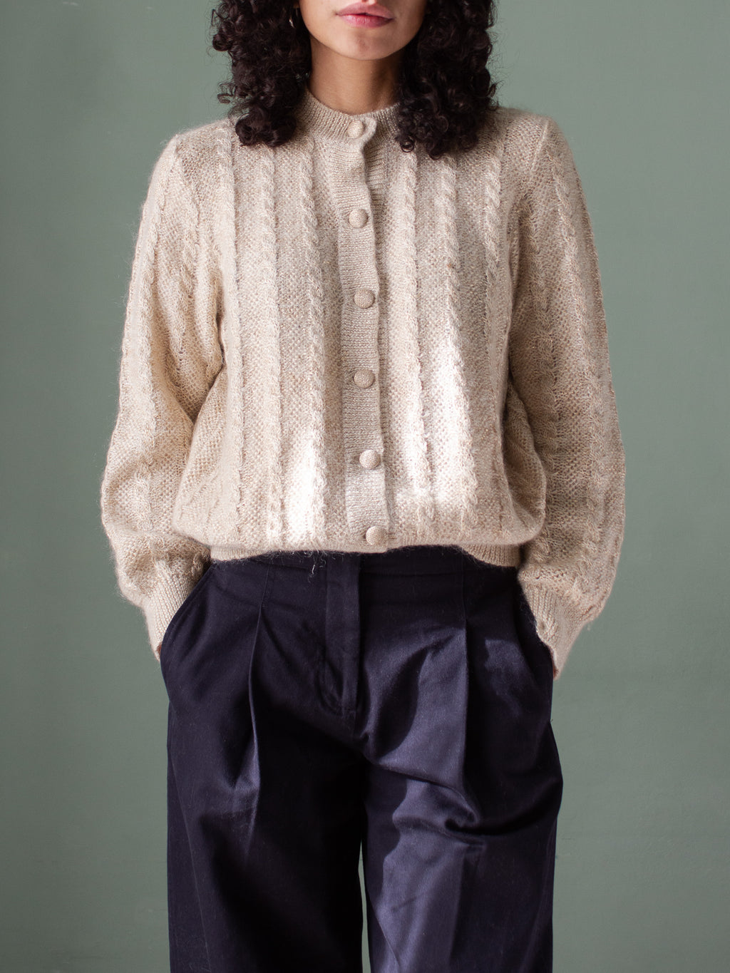 Cardigan vintage in kid mohair