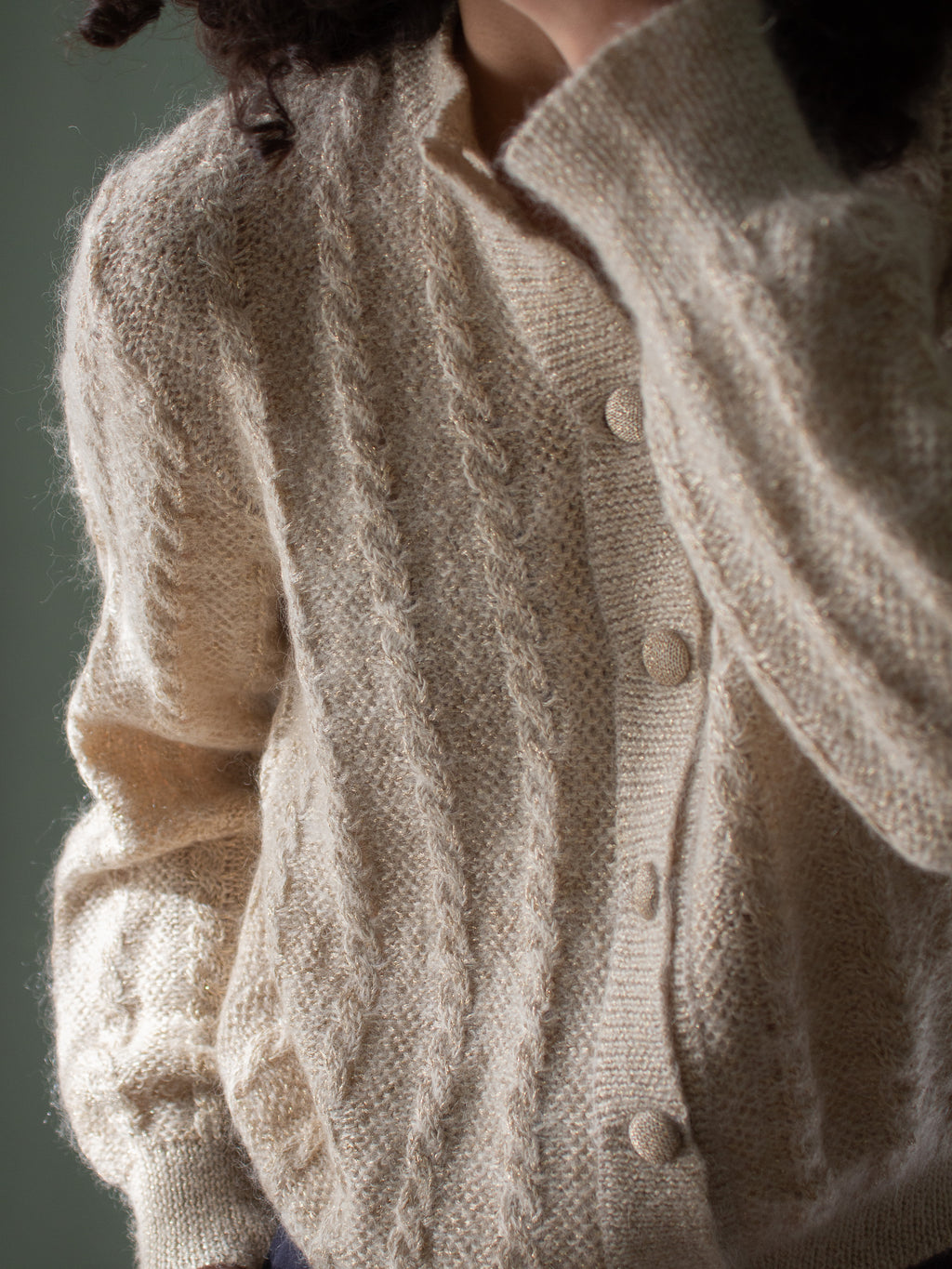 Cardigan vintage in kid mohair