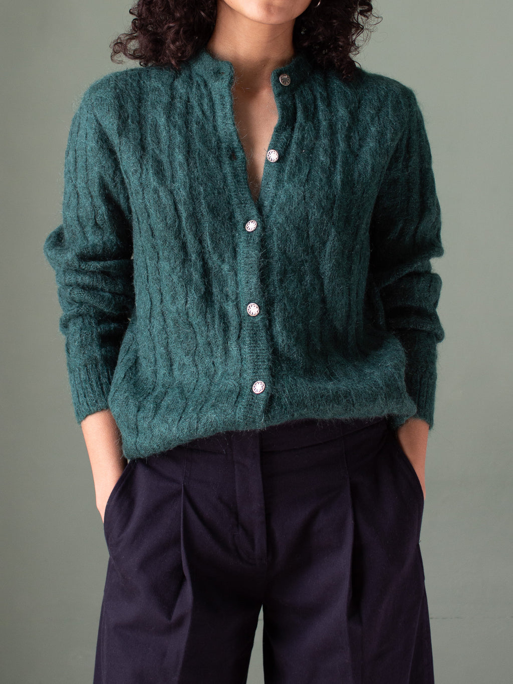 Cardigan in puro mohair