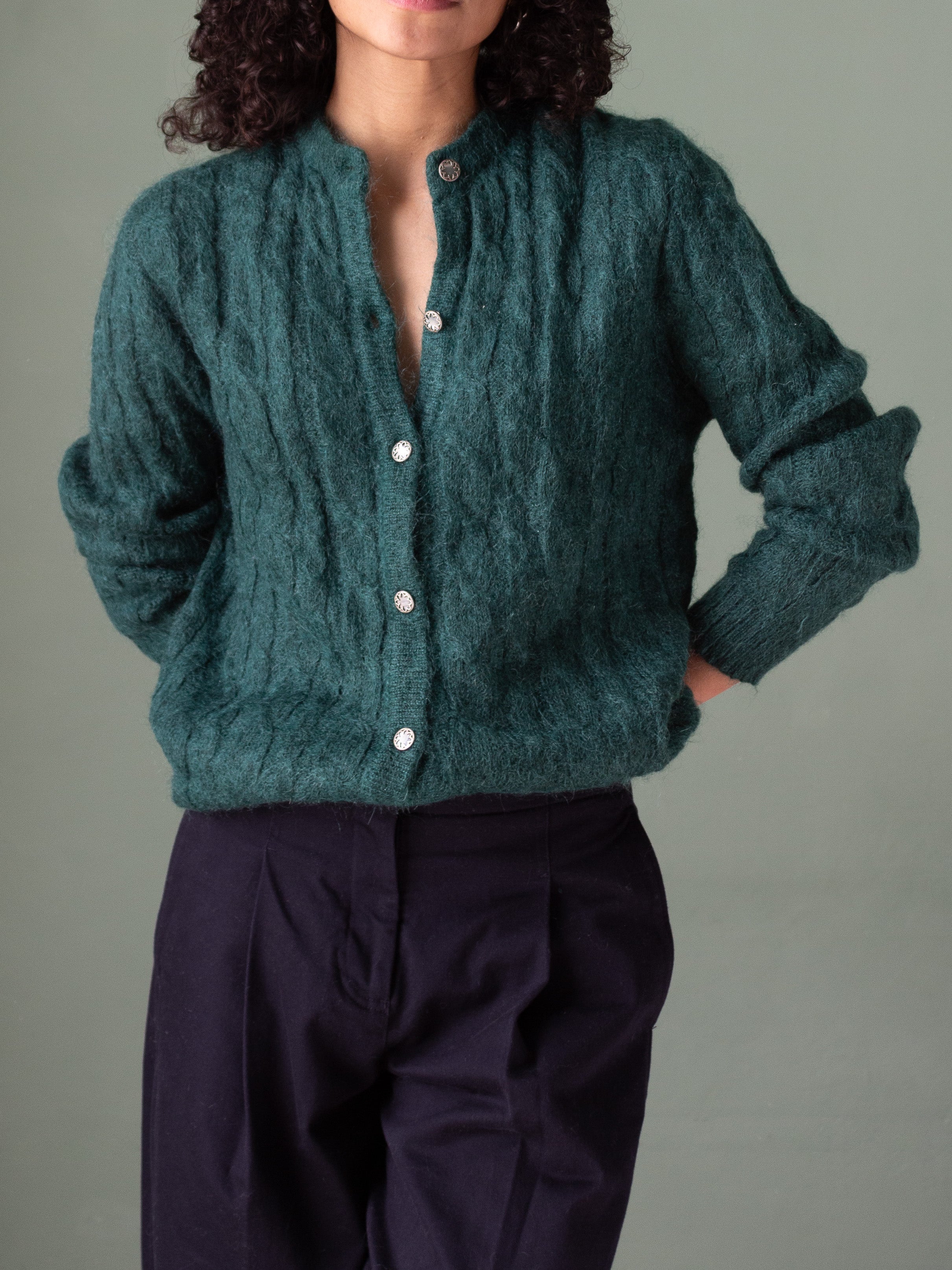 Cardigan in puro mohair