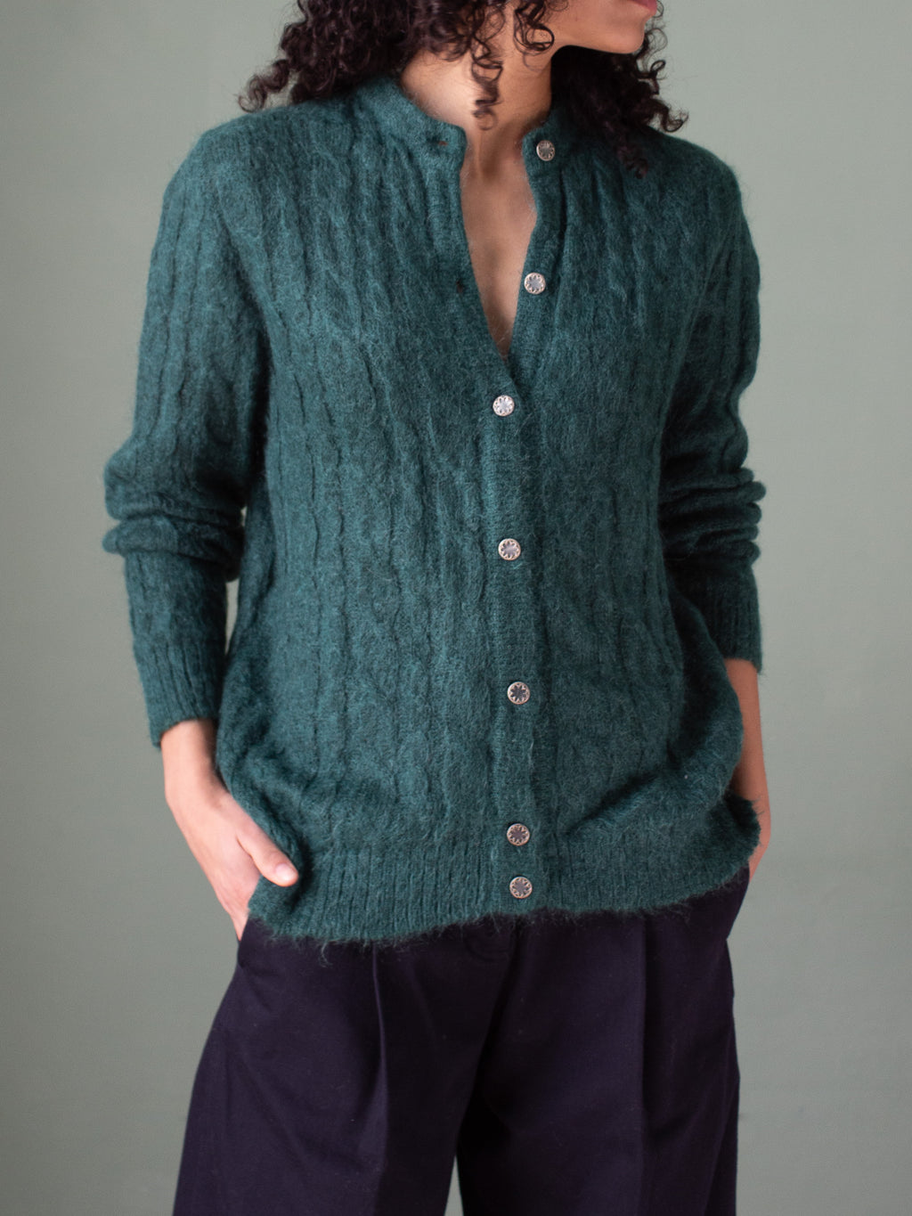 Cardigan in puro mohair